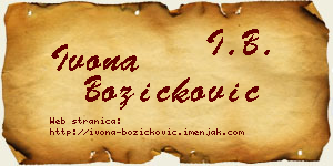 Ivona Božičković vizit kartica